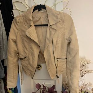 Faux Suede Biker Jacket